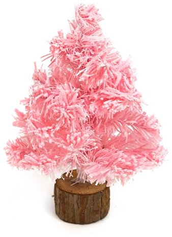 Riverbyland Piante artificiali mini albero di Natale rosa da tavolo 30,5 cm