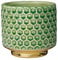 Bloomingville Blumentopf Home Retro Übertopf Vintage Pflanztopf für Zimmerplanzen, Sukkulenten S (10 cm ø) Öffnung: 9 cm ø, grün, Keramik