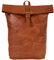 HOLZRICHTER Berlin Rolltop Rucksack No 4-1 (L) aus Leder - Premium Daypack im Vintage-Look für Damen & Herren - Cognac-Braun
