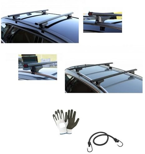 Kompatibel mit Kia CEE'd SW 5p 2016 Bars RACKF Autodach 110 cm für Auto mit hoher und niedriger Dachbefestigung, komplett schwarz