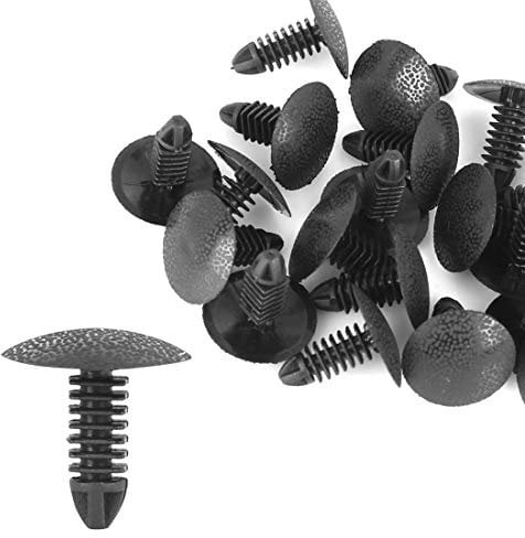 X AUTOHAUX 20 Stück Nieten Befestigungsclips 4mm Loch Durchm. Kunststoff Schwarz für Auto