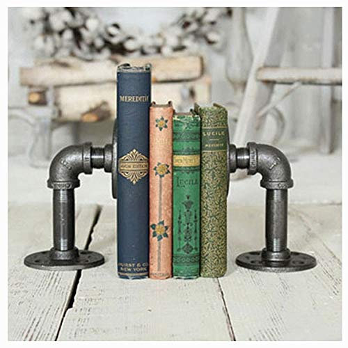 Conduite d'eau en métal Bookends Rétro Livre Support de Bureau Organisateur Bureau de l'école Accueil Décoration Livre Ends Porte-Shelf (Size : 15cm)