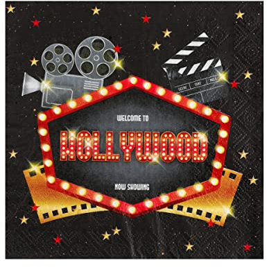 Hollywood-Servietten Tischzubehör 20 Stück bunt 33 x 33 cm - Multicolore