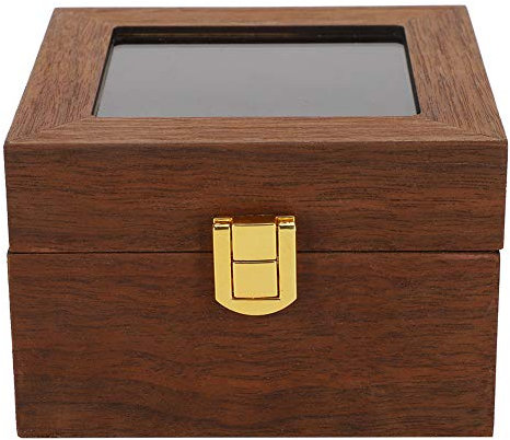 ZJchao Uhrenbox für 2 Uhren, Klassisches Holz Uhrenkasten Uhrenvitrine mit Glasdeckel herausnehmbaren Uhrenkissen Uhrenschatulle Uhrenkoffer Uhren Aufbewahrung für Männer