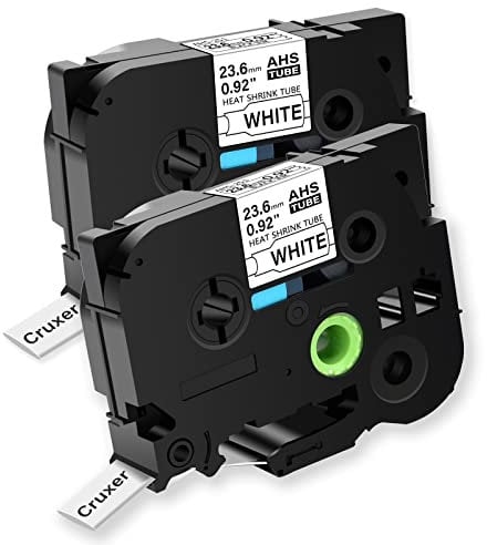 Cruxer Heat Shrink Label Tape Compatible for Brother HSe-251 HSe251 Black on White 23.6mm 0.92 1.5m Tube Cable Label tubing Cassette for Printer PT-D600 PT-E500 PT-E500VP H500 PT-2730 PT-E550WVP