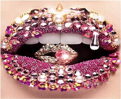 5D DIY Diamond Painting Sexy Lippen Diamant Poster Kreuzstich Stickerei Home Decor EIN Geburtstagsgeschenk Geschenk Quadrat rund 40x50cm