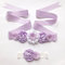 EFFGAMU Lilla Rosa Floreale della Ragazza Fiori Fascia da Sposa Cintura da Sposa Perle Cinture da Sposa fusciacche da Sposa per Fiore Bambina-Lilla, Taglia Unica