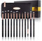Oscar Charles Lot de 12 pinceaux de maquillage professionnels avec trousse de maquillage de luxe Doré rose