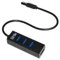 Link LKHUB024 Hub 4 Porte USB 2.0 con Cavo, Nero, 15 cm