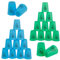 yeesport Sport Stacking Cups, 24pcs Sports Stacking Cups Sport Training Game for Challenge Competition Travel Party Gift for Kids and Adults (Blue+Green)