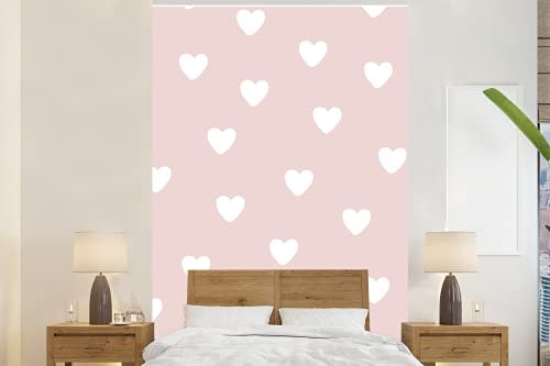 MuchoWow Papier peint Coeur - Motifs - Enfants - Rose - Filles - Bébé - Filles Papier peint photo 145x220 cm Papier peint imprimé