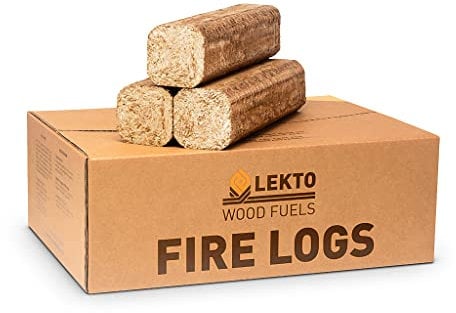 Lekto Woodfuels Fire Logs - 1 x 20 kg Mini Pack, Softwood Sawdust For Open Fires, Wood Burner & Fire Pits | | Lovely Aroma | Compact Packaging | Long Burn 2-3 hours