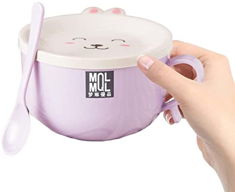 Bol à nouilles instantanées, bol à ramen, bol à soupe double couche en acier inoxydable, grande capacité, passe au -ondes et au lave-vaisselle pour la cuisine