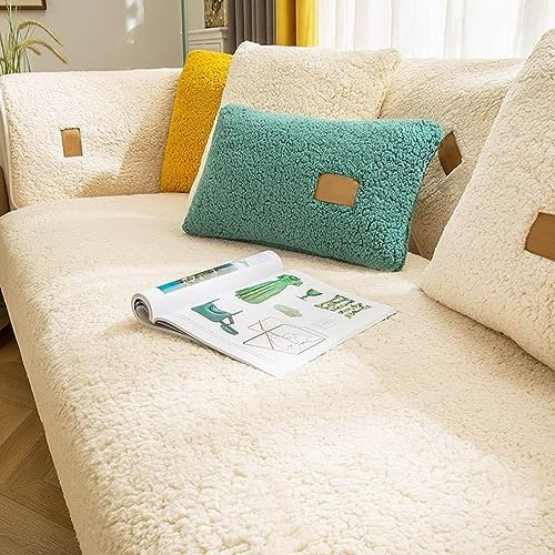 VEAI Samt Sofabezüge 1 2 3 4 Sitzer Sofabezug Couchbezug L Form Ecksofa Sofa/Couch überwurfdecke, Samt Couch Überwürfe Sofahusse Sofaüberwürfe rutschfest Sofa Abdeckung (Color : #12, Size : 90x160cm)