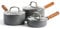 GreenPan Mayflower Pro Hard Anodized Healthy Ceramic Nonstick, 6 Piece Cookware Set, Inclu. 16 cm, 18 cm and 20 cm Saucepans with Glass Lids, PFAS-Free, Induction Suitable, Charcoal Gray