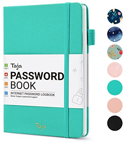Taja Passwort-Schutzbuch mit alphabetischen Registern, kleine Passwortbücher für Senioren, Passwort-Notizbuch für Internet-Website, Adress-Logbuch, Passwort-Logbuch, damit Sie organisiert bleiben –