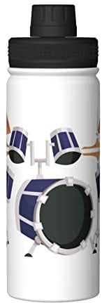 MIXMEY Jazz Drum Print 18oz Sports Insulated Kettle,Practical Double-Layer Stainless Steel Kettle