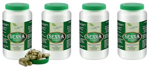 VITA IDEAL Vegan® SENNA - Blätter 4x 360 KAPSELN - Sennaes alexandrina - Sennablätter Tagesportion 600mg SENNESBLÄTTER reines Pulver. Natürlich, pflanzlich & ohne Zusatzstoffe.