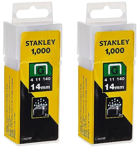 Stanley 1-TRA709T Agrafe 14 mm Type G Boîte 1000 pièces (Lot de 2)