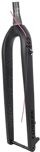 LHHL Carbon Fiber MTB Rigid Forks 26 27.5 29 Inch 15x110mm Thru Axle Disc Brake Ultralight Front Fork Mountain Bicycle Forks 1-1/8'' Threadless Tapered Tube (Color : Black-A, Size : 26)