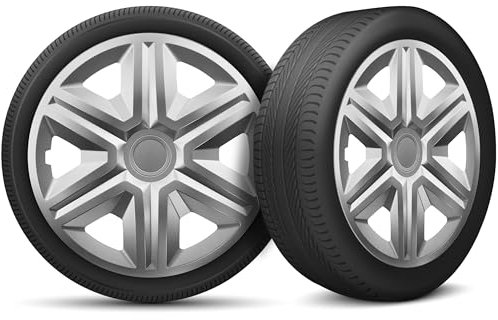 Radkappen 16 Zoll Radzierblenden 4er Set passend für alle Stahlfelgen - Einstellbarer Sicherungsring - Silber
