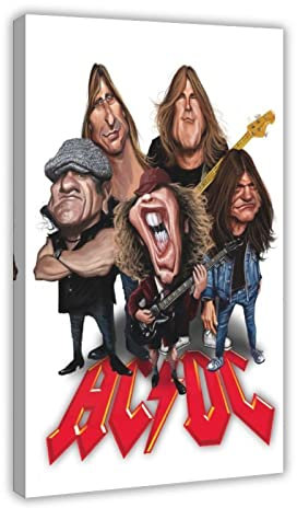 ZOLULA ACDC Rock Band Poster 7 Leinwand Poster Wandkunst Dekor Druck Bild Gemälde für Wohnzimmer Schlafzimmer Dekoration Rahmenstil 50 x 75 cm