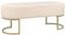 Bettbank aus Samtstoff beige/creme mit goldenem Gestell 104 cm glamourös Milry