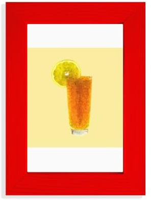 Bilderrahmen, Zitrone, Orange, Saft, Granulat, Kunstbild, Rot