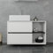 ML-Design Mobile Sottolavabo Bagno Bianco-Nero 100 x 60 x 45,5 cm Armadietto per Lavandino con 2 Cassetti e Scaffale Mobiletto Sottolavello Sospeso Portaoggeti Arredo Salvaspazio in Legno MDF Bianco