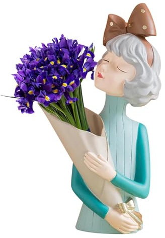 Mädchen Statue Vase, Schmetterling Mädchen Vase für Blumenarrangement Dekoration, Mädchen Statue Blumenvase, Harz Mädchen Figuren Blumenvase, Mädchen Skulptur Blumenvase, Elegante Fee Mädchen Blumen