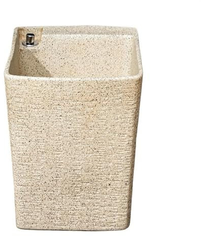 Fregadero de trapeador Fregadero cuadrado de cerámica for uso doméstico, fregadero for fregona de baño doméstico, kit de drenaje inferior/grifo (opcional), lavabo de servicio de fregona for exteriores