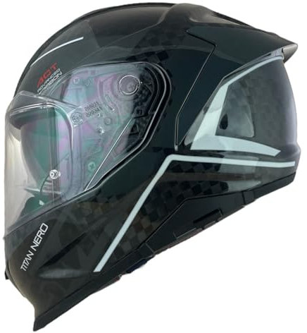 SMK Helmets Integralhelm, Modell Titan Carbon, schwarz, glänzend, mit Zulassung 22.06 (S 55/56)
