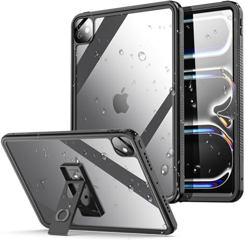 AICase pour iPad Pro 13 Pouces étui étanche M4 2024 7e génération, [Protecteur d'écran intégré et Support] Coque de Protection intégrale Robuste Antichoc et antichute