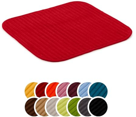 liebling Badteppich mit Anti-Rutsch-Beschichtung aus PVC Noppen, Cord-Optik, 100% Polyester, Serie Potsdam, 50 x 45 cm, 30 Grad waschbar, Fußbodenheizung geeignet, Farbe: Bordeaux