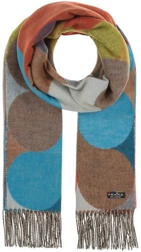 FRAAS Cashmink Schal 56 x 200 cm - Weicher als Kaschmir - Made in Germany - Stola mit gaphischem Muster für Damen - XXL Schal French Blue