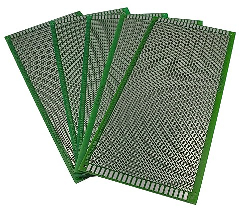 5er-Set Lochrasterplatinen 22x10 cm, 2,54 mm Raster, einseitig