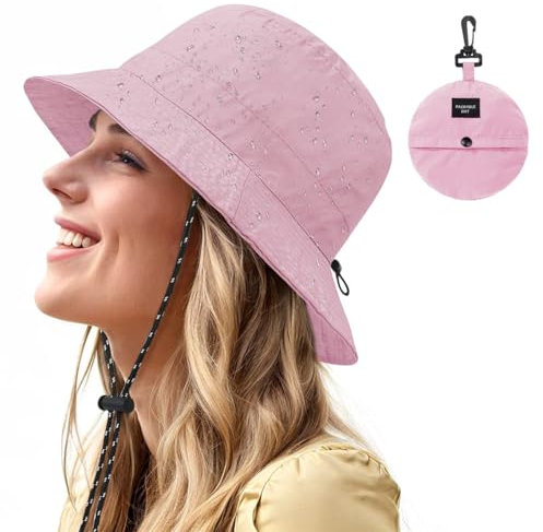 AIYVELU Cappello Donna Estivo,Bucket Hat,Cappello Pescatore Donna, cappello pioggia donna Antipioggia Protezione Solare Asciugatura Rapida Cappello da Sole Pieghevole e Traspirante,per Spiaggia,Viaggi