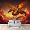 Fantasiefliegender Drache Tapete Wandbild 3D Fototapete Gelb Vliestapete Wandtapete Foto für Modernes Design der Fernseh Hintergrund Wand-Kunst-Deko, 250x175 cm