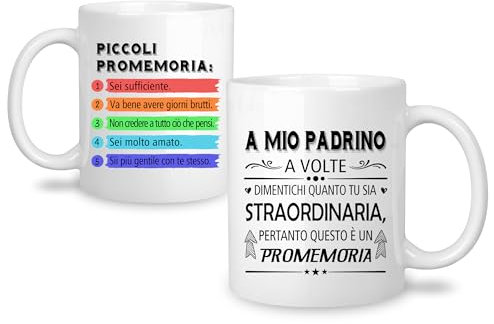 Yufansd Piccoli Promemoria Tazza Idea Padrino Regali Salute Mentale Regalo per Padrino Motivazione Ispirazionale Tazza Recupero Positivo Cura di sé Incoraggiare Regalo Mug (Mio Padrino)