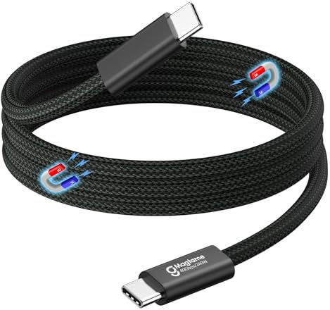 Cavo USB 4 240 W, 0,75 m, cavo magnetico USB C, supporto display 8K@60HZ, 4K@144HZ 40 Gpbs, cavo USB C a USB C per Phone 16Pro/15ProMax, per Mac_Books, USB C Hub Docking Station