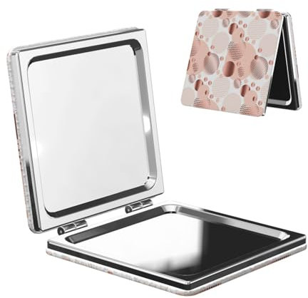KemEng Vague en Or Rose, Miroir de Maquillage de Voyage Miroir de Poche Portable Miroir de vanité grossissant Double Face