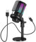 HTJSJT Micrófono USB profesional de estudio para PC, streaming, juegos, YouTube, canto y grabación de juegos, RGB