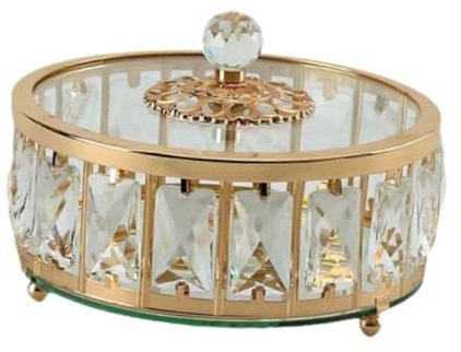 perfk Vassoio da Portata in Vetro con Coperchio, Contenitore per Caramelle, Versatile per cioccolatini, Chicchi di caffè, Robusto Contenitore per Snack,