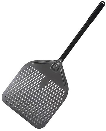 Paleta antiadherente para pizza de 13 pulgadas con mango corto para horno, pala perforada grande para hornear pizza fácilmente en la cocina