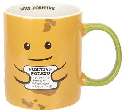 PMS Feel Good Potato Mug – 12oz Classic Stoneware Coffee Cup with Motivational Message – Fun Gift for Birthdays, Positivity & Gifting