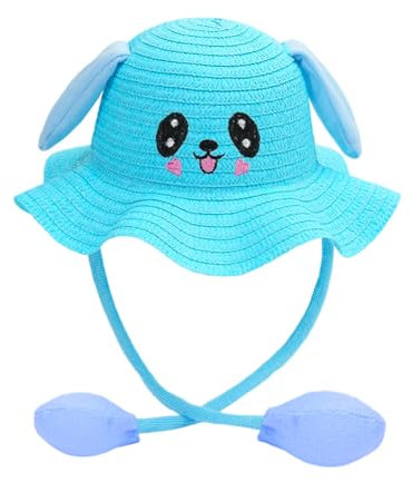 REYOK Kinder Sonnenhut mit Beweglichen Ohren, Mütze mit Wackelohren, Tier Hase Ohren Hut, Hasenohren Hut, für Spielzeug Geburtstags Weihnachts Geschenk Cosplay Blue