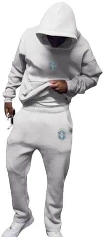 tinetill Tuta da Uomo 2 Pezzi Y2K Tuta Completa Sportiva Felpa con Cappuccio e Pantaloni Tuta Jogging Sportiva Set Hip Hop Streetwear