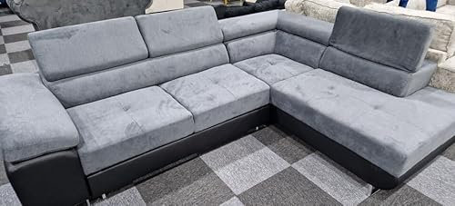 Sectional Anton Sofas - Modular Sofa Bed with Storage - Versatile L Shape 5 Seater - Comfy Pull Out Double Sofas - Sleeper Corner Couches for Living Room Indoors Lounge Offices Home Furniture (RH)