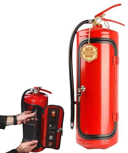 Mini bar estintore, a forma di estintore, scatole per liquori e vino, scatola per vino da pompiere, decorazione da scrivania, armadietto per vino a forma di estintore, per gli amanti del whisky