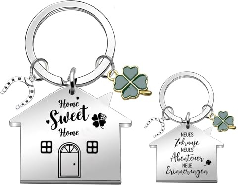 YDUNARISE Einzugsgeschenke Wohnung,Sweet Home Schlüsselanhänger mit Karte Einzug Haus & Geschenkbox,Viel Glück im Neuen Zuhause Geschenk zum Einzug